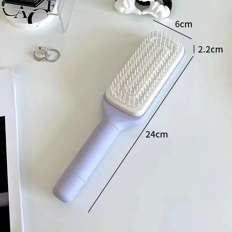 self-cleaning hair brush