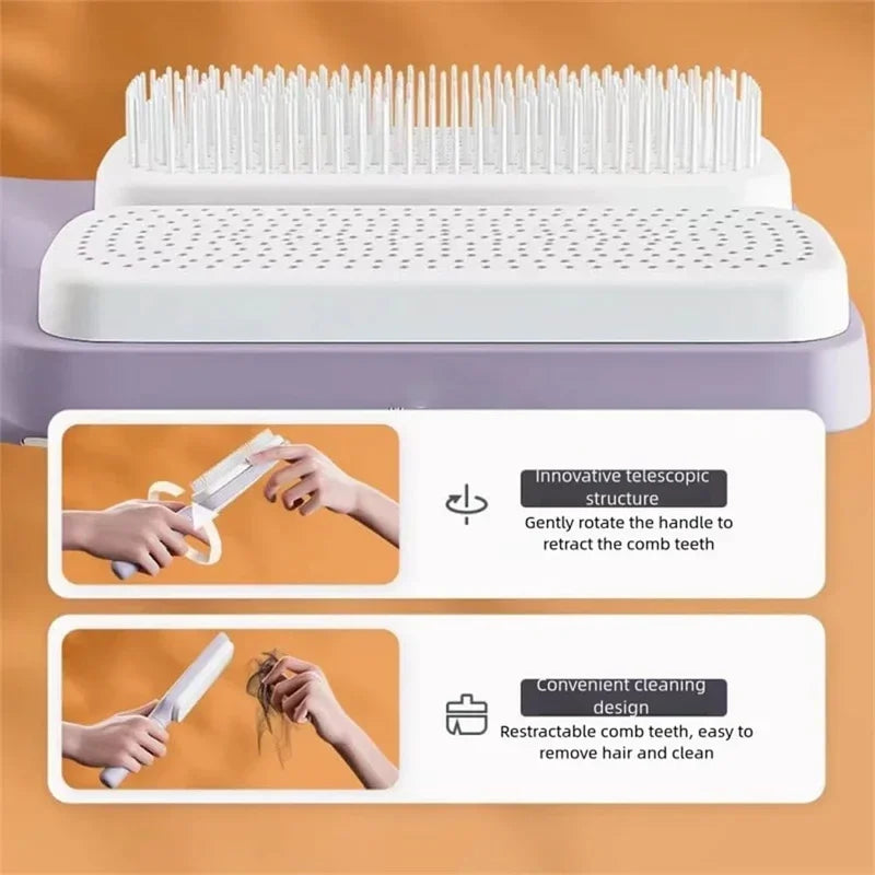 self-cleaning hair brush